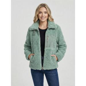 [노블밍크]CJ1002-1 패셔너블 페이크퍼 양털 자켓 그린