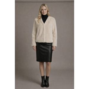 [노블밍크]CJ1003 엘레강스 페이크퍼 자켓 화이트