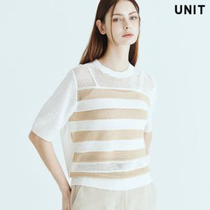 [유닛] 화이트 그라나다 니트 크루넥 풀오버 UFLKCN215N-31