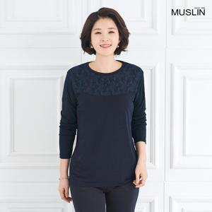 [모슬린]엄마옷 레이스 라운드 티셔츠 515FGH115 마담/중년여성/
