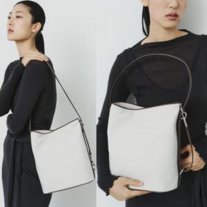 [헤지스] 나일론 아이보리 레더콤비 숄더백 M HIBA6E450IV