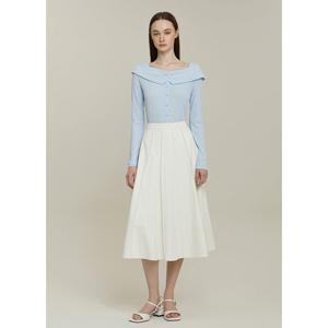 [잇미샤][잇미샤] 패널 파이핑 플레어 스커트 (ITP4WSK780)_DG_D