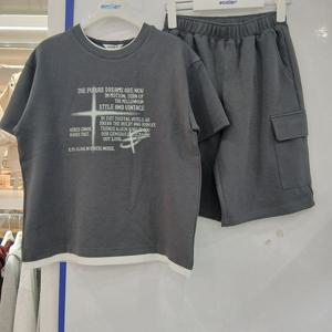 [에꼴리에][모다부평]4.5부 레이어드 라운드티 바지세트/26B0705