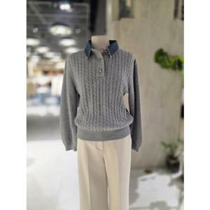 [ZOOC] 데님카라 디테쳐블 앙고라 풀오버 (Z254KSK036)