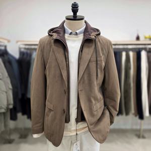 [레노마 옴므]22FW 후드탈부착 점퍼형자켓  ROLMBJ61A 딥베이지S