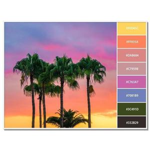 [유홍아트]PICF-194 풍경 파스텔 야자수 인테리어액자 6호(41x32