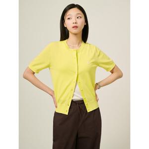 [빈폴레이디스]라운드넥 5부 소매 카디건  옐로우 (BF545AC03E)