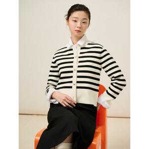 [빈폴레이디스]코튼 스트라이프 카디건  아이보리 (BF525AC010)