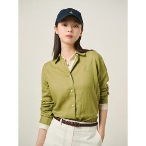 [빈폴레이디스]리넨 솔리드 오버핏 셔츠  카키 (BF5364C06H) .