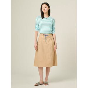 [빈폴레이디스]리넨 스트라이프 9부 티셔츠  아쿠아 (BF5441C01Q