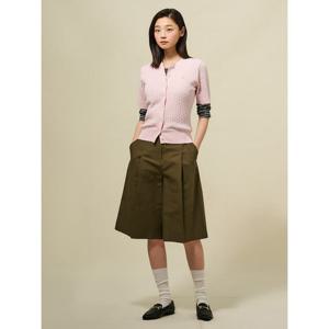 [빈폴레이디스]리넨 셋업 하프 팬츠  카키 (BF5325C01H) .