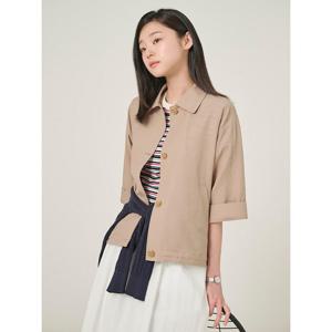 [빈폴레이디스]시어서커 셔츠형 점퍼  베이지 (BF5539C04A) .