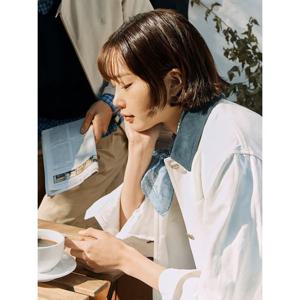 [빈폴레이디스]리넨 혼방 워크 재킷  화이트 (BF5339C031) .