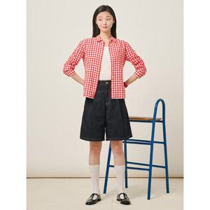 [빈폴레이디스]생지 데님 쇼트 팬츠  네이비. (BF5325C02R)