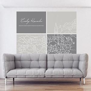 그래픽스티커 체스키 시트지 벽지 포인트스티커