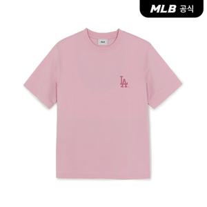 [MLB공식] 26SS 공용 빈티지 스포티브 컬시브 그래픽 반팔 티셔츠 LA (Mg.Pink) 3ATSV1263-07PKM