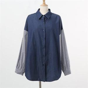 [강물처럼]아이우먼 줄지가오리청남방 WBA617M008 빅사이즈 (584