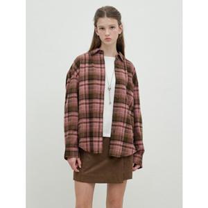 [올리브데올리브] OH5WBA830  오버핏 기모 체크 셔츠