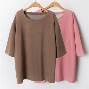 [강물처럼]위쉬몰 OD 보트피치5부롱박스티(A982H010) 빅사이즈 (