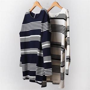 [강물처럼]빅사이즈사랑해요 A960L010 보트넥불규칙롱박스티 DD