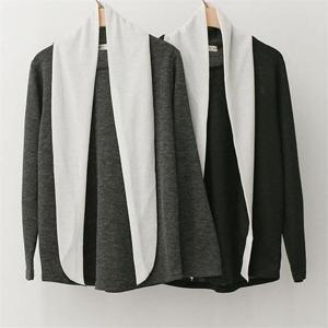 [강물처럼]빅사이즈사랑해요 C072L011 배색롱스카프니트긴팔 NB