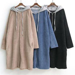 [강물처럼]빅사이즈사랑해요 C039L011 소프트뽀글이배색후드 EM