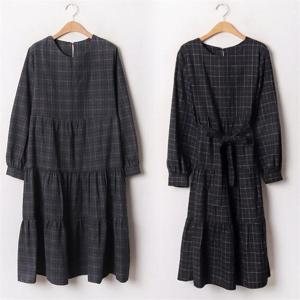 [강물처럼]위쉬몰 CR 체크벨티드캉캉원피스(B507H011) 빅사이즈