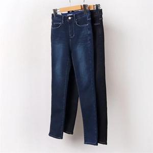 [강물처럼]빅사이즈사랑해요 B635L012 도톰기모블랙청스키니 LO