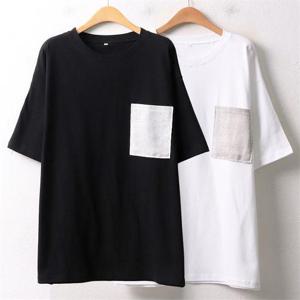 [강물처럼]빅사이즈 여성 린넨포켓패치박스티 WX92B39 큰옷 (661