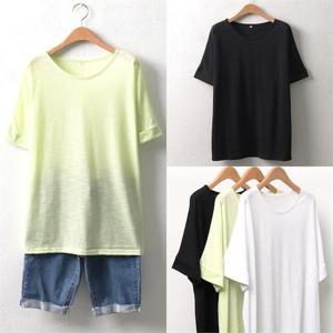 [강물처럼]빅사이즈 여성 가오리슬라브반팔티 WX55B51 큰옷 (661