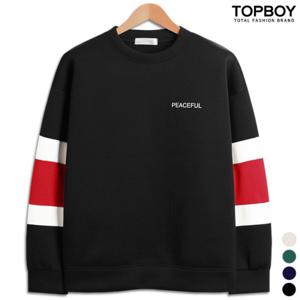 [탑보이][탑보이] 피스풀 네오프렌 배색 오버핏 맨투맨 (RE004)