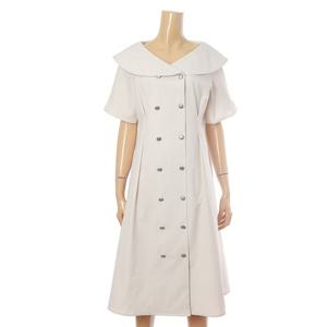 [페이지플린]빅카라 더블 핀턱 반팔 정장 원피스 (F4AOP017)