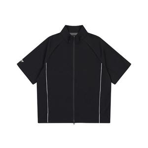 유니)반팔 바람막이 집업 점퍼 AO2WIZ441-BK