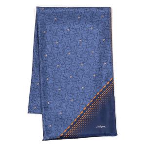 [듀퐁셔츠] 블루 실크 양면 넥카프 TE4FM63KS303TBU