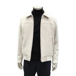 [바쏘]FW  아이보리 울 캐시미어 니트배색 트랜디 구스다운재킷점퍼BBDUA56A