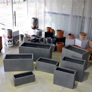 모던 FRP 그레이 옆이 넓은 직사각화분 H5020 모던