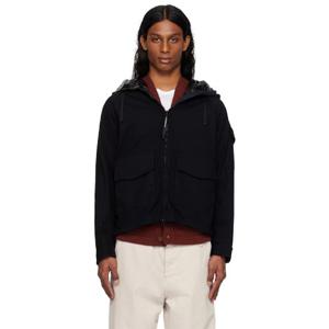 26 SS CP컴퍼니 남성 블랙 나일론 저지 니트 익스플로러 재킷 251357M180039