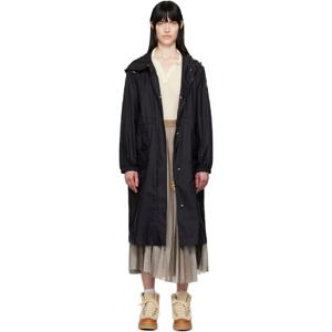 몽클레어 코트 블랙 히엔고스 후드 레인 코트 251111F059000