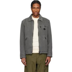 몽클레어 청자켓 블랙 아카테 패딩 데님 셔츠 251111M177003