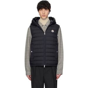 몽클레어 패딩 네이비 부르제 후드 다운 베스트 251111M178045