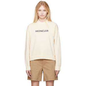 몽클레어 맨투맨 오프 화이트 로고 자수 스웨트셔츠 251111F098008