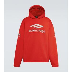 발렌시아가 3B Sports 오버사이즈 코튼 플리스 후디 P00896706