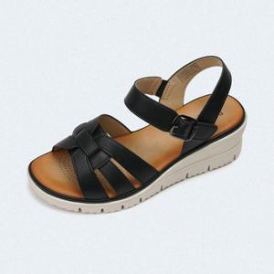 [베어파우(슈즈)]LAVINA 여성 데일리 스트랩 키높이 쿠션 샌들 블랙 K2976001RB-W