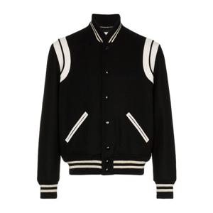 생로랑 블랙 울 블렌드 봄버 재킷 354718Y180W 1070