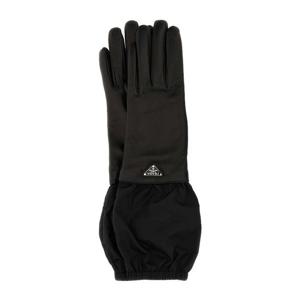 프라다 블랙 가죽 롱 커프 엘라스틱 손목 장갑 1GG181038 F0632