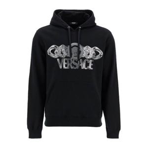 베르사체 블랙 코튼 메두사 후드티셔츠 10187941A13526 2B510