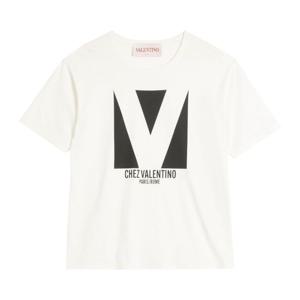 발렌티노 화이트 코튼 크루넥 티셔츠 6V3MG16PAQ9 A03