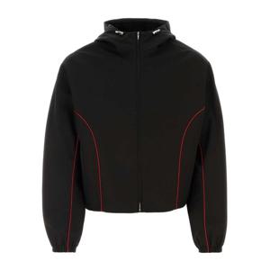 페라가모 블랙 후드 프론트 지퍼 크롭 재킷 143653767239 NERO