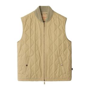 버버리 카키 코튼 슬리브리스 퀼팅 조끼 8110181 C2981