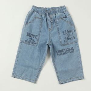 [지프 키즈]MARIO레터링 7부 데님배기팬츠 KO2DPU756
